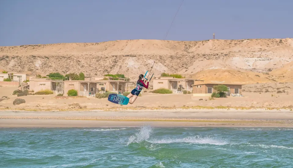 Een privéstrand en vlak water